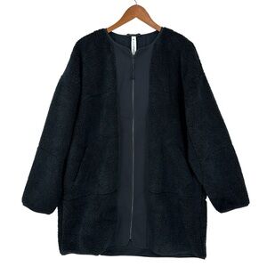 LULULEMON Collarless Textured Fleece Full Zip Black